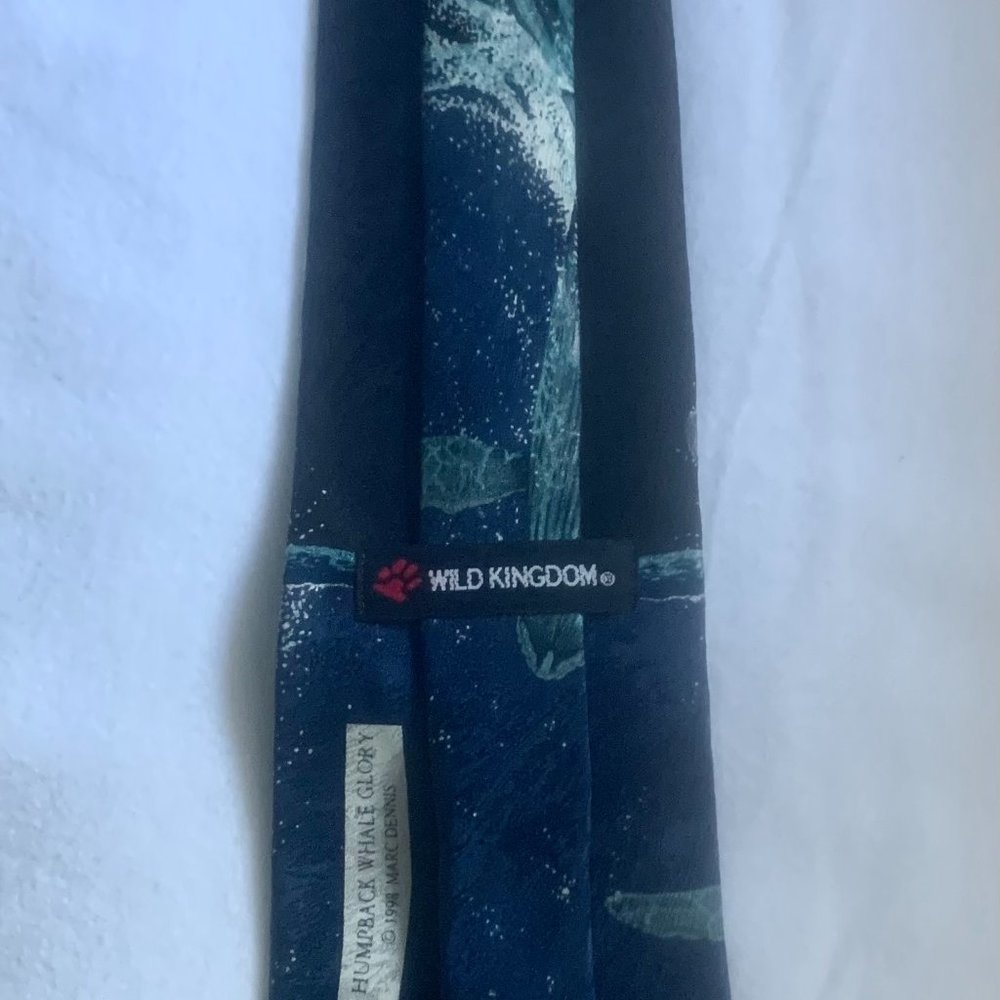 Vintage Wild Kingdom 100% Silk “Humpback Whale Glory” Tie 1998 MARC DENNIS - Picture 4 of 7